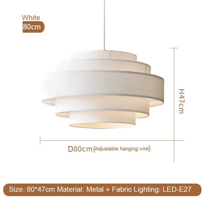 Nordic Fabric Pendant Light Wabi Sabi Led Chandelier