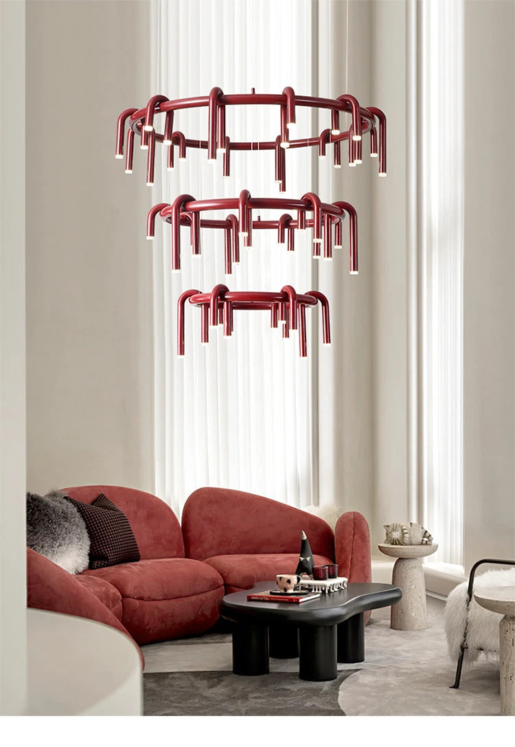 Nordic U-shaped Pendant lamp water pipe long strip Chandelier