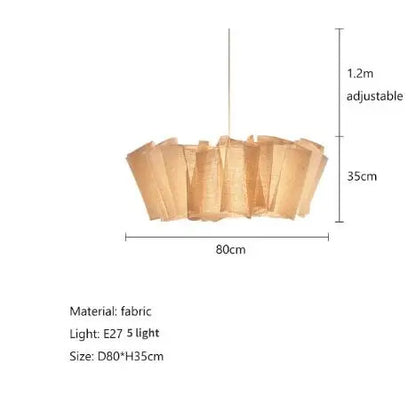 Nordic Linen Pleated Pendant lamp Vintage Wabi Sabi Wind Pendant light