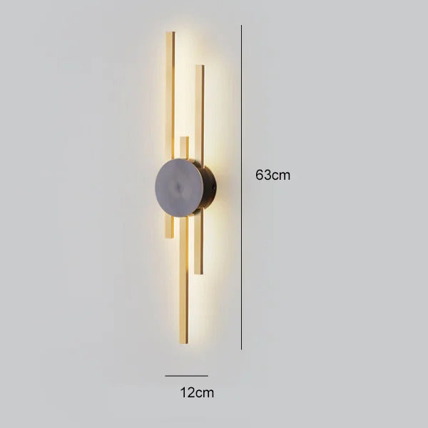 Modern Long Wall Lamp luxury minimalist black gold background LED Wall lights