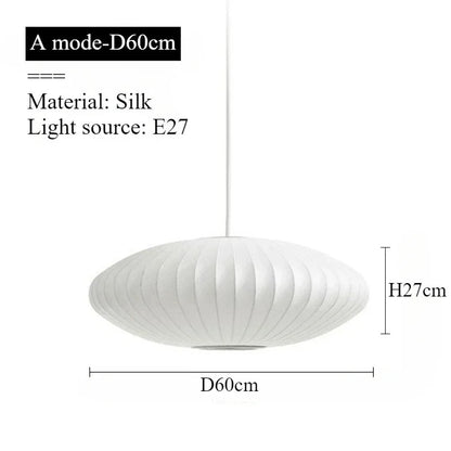 Japanese pendant light white design minimalist lamp Silk Cloth Light