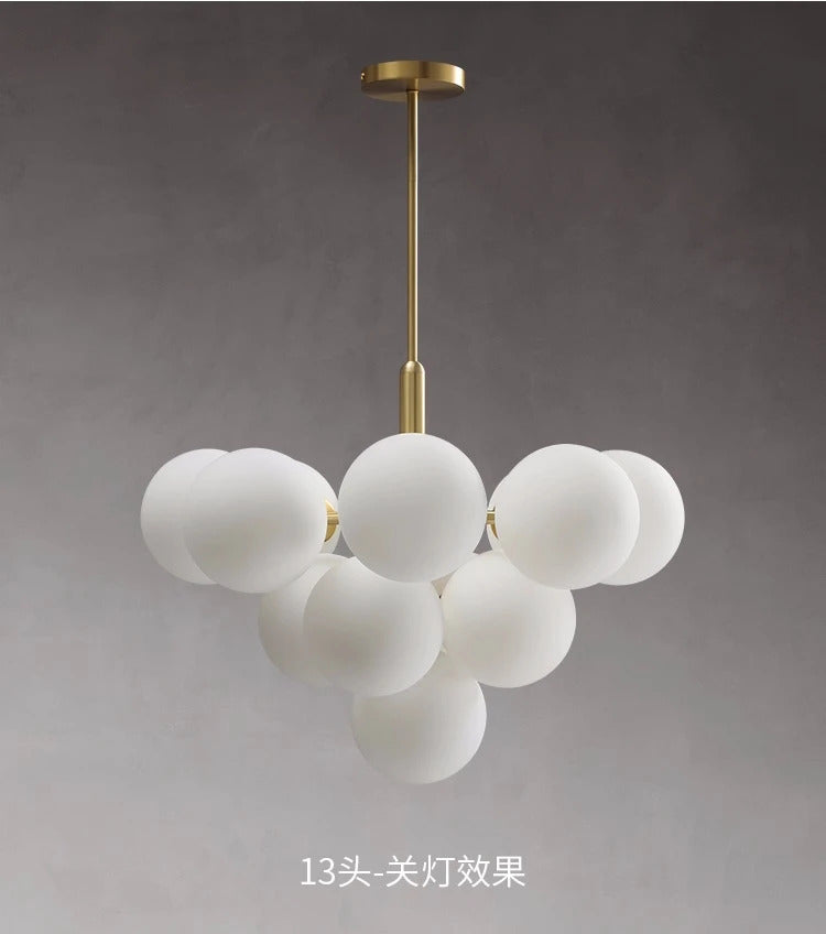 Nordic Luxury Glass Chandelier LED Pendant Lights Ceiling Suspension Hanging Lamp Fixture for Living Room Bedroom