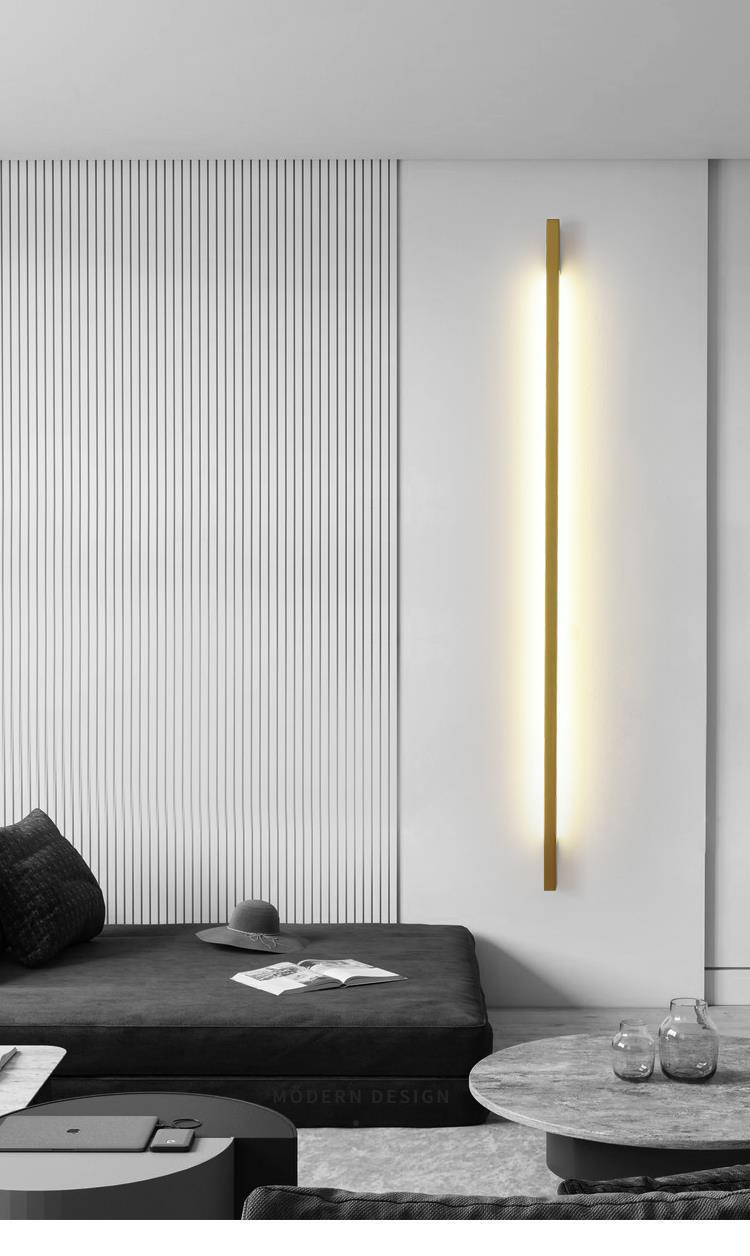 Modern Black Long Strip Wall Lamp Outdoor waterproof Corridor staircase wall light