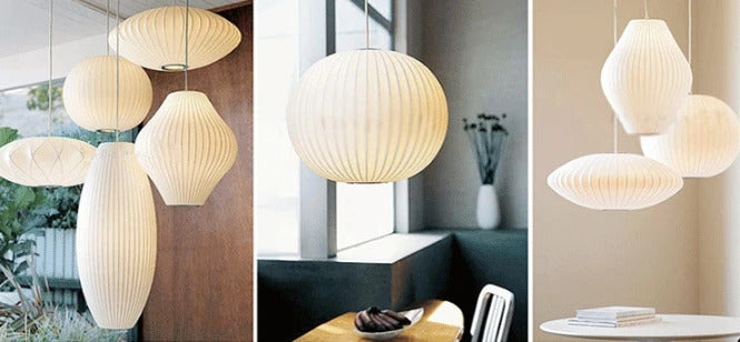 Japanese pendant light white design minimalist lamp Silk Cloth Light