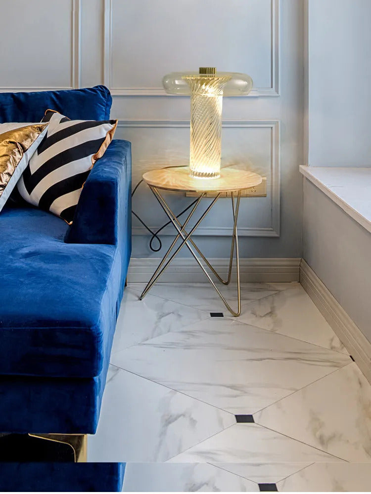 Nordic  personalized twisted glass desk lamp modern LED decorative lamp study bedroom bedside designer Table lamp