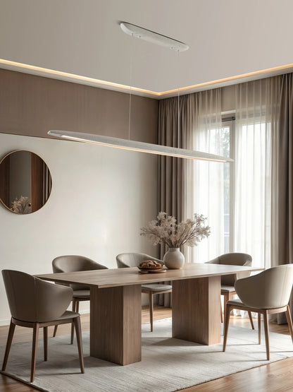 Minimalist Long Strip Wabi Sabi Dining Room Pendant Lamp Tea Bar Cafe LED Ceiling Chandelier