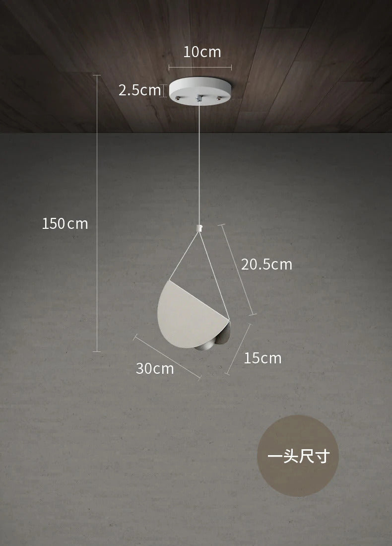 Nordic minimalist pendant light metal fly folded paper LED trumpet lamp