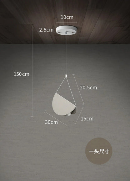 Nordic minimalist pendant light metal fly folded paper LED trumpet lamp