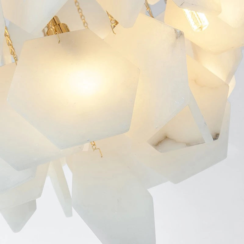 Hexa Alabaster Cascade Chandelier