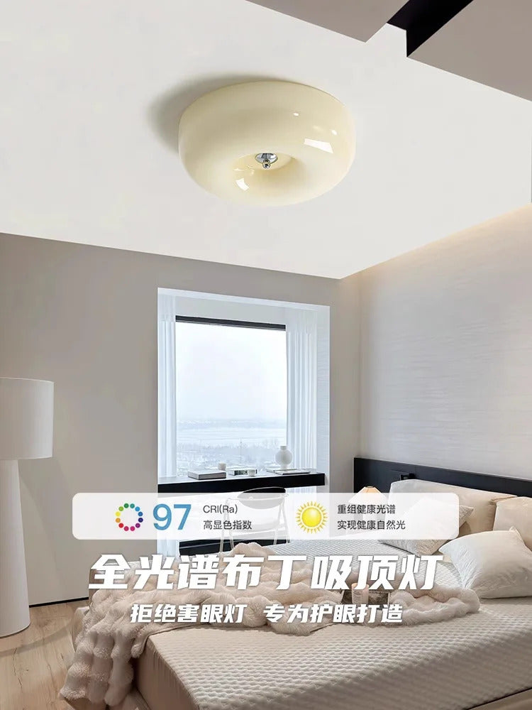 Cream Pudding Ceiling Lamp Bauhaus Glass Light Children's Room Bedroom Ceiling Lamp