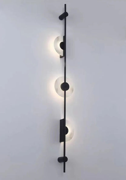 Alabaster Vertical Wall Lamp Modern Mable Wall Art Black Led Acrylic Circle Wall Lamp