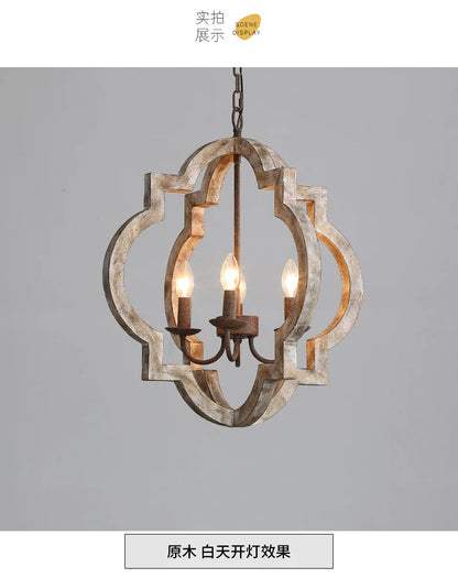 American Vintage Wrought Iron Gold Chandelier Nordic Design Living Room Pendant Lamp