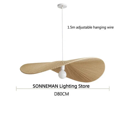 Nordic Fabric Hat Pendant Light Cream Style Led Pendant lamp