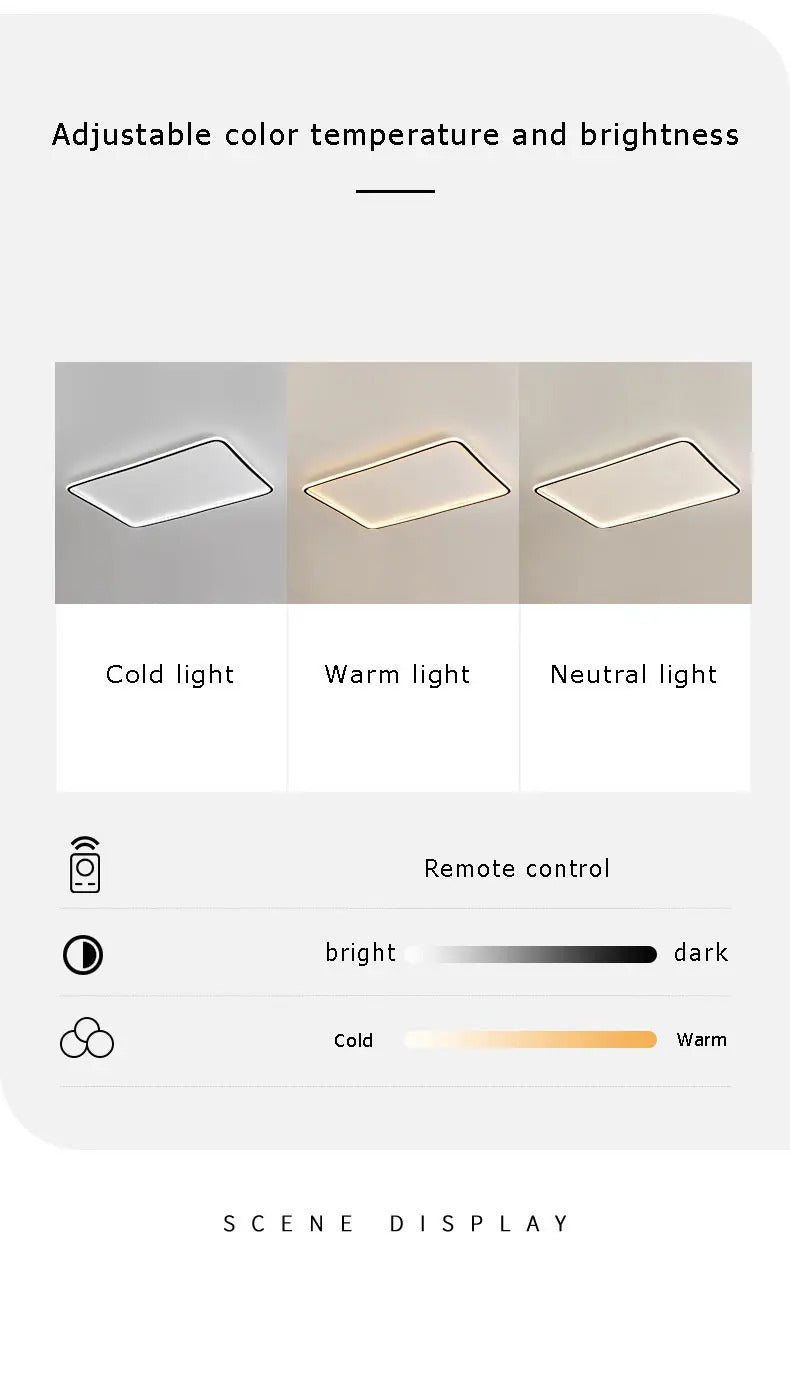 Modern with Remote Control Dimmable Flush Mount Bedroom Living Room Ceiling Light