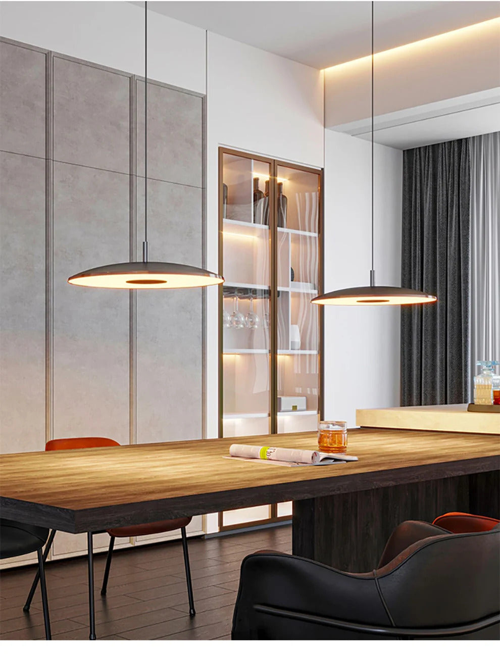 Modern UFO round pendant lamp flying saucer pendant lamp for dining room bar bedroom bedside simple designer art lamp