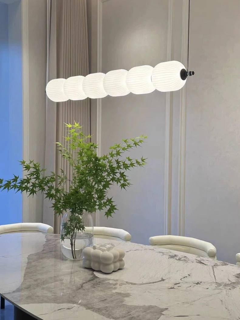 White glass bulb chandelier Long glass pendant lamp for Bedroom living room restaurant Bar Minimalist Necklace LED pendant light