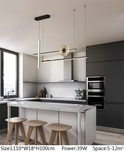 Modern black chandelier Led Nordic design minimalist acrylic lamp