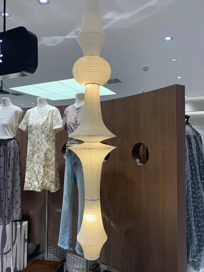 Nordic Wabi Sabi Wind Rice Paper Led Pendant Lights Living Room Bedroom Corner Chandelier