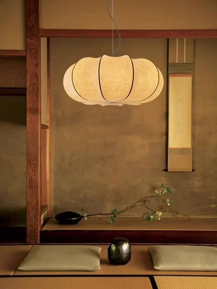 Japanese Style Wabi-sabi Style Silk Chandelier Retro Creative Bedroom Lamp