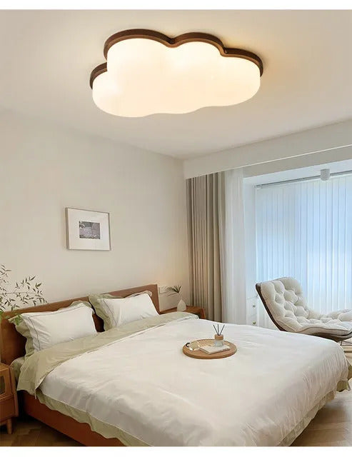 Modern Cloud Ceiling Light cute wooden cartoon Children's bedroom lighting