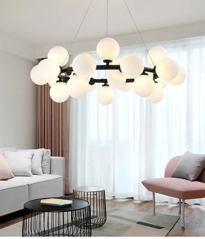 Nordic Round chandelier Glass Ball Chandeliers Living room ring scandinavian lamp fixtures