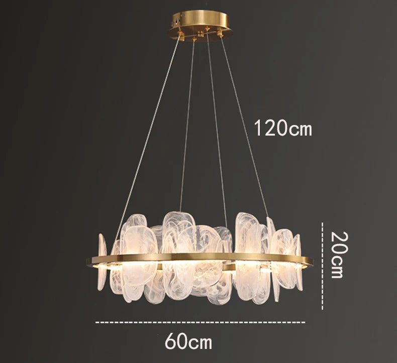 Modern Luxury crystals Ring Chandelier Italian designer glass golden pendant light