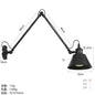 Nordic simple long black wall light Industrial Pole Swing Arm vintage Reading wall lamp