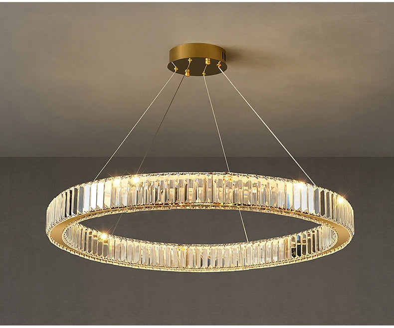 Luxury Crystal LED Pendant Lights Home Villa Living Room Dimmable Lighting Lustre Decoration Ceiling Chandelier Lamps Fixtures