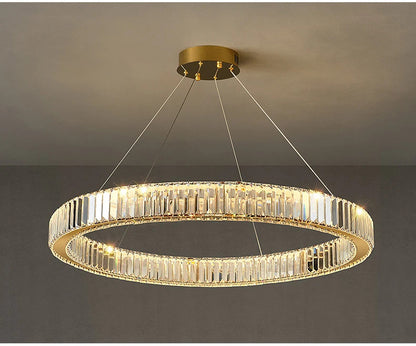 Luxury Crystal LED Pendant Lights Home Villa Living Room Dimmable Lighting Lustre Decoration Ceiling Chandelier Lamps Fixtures