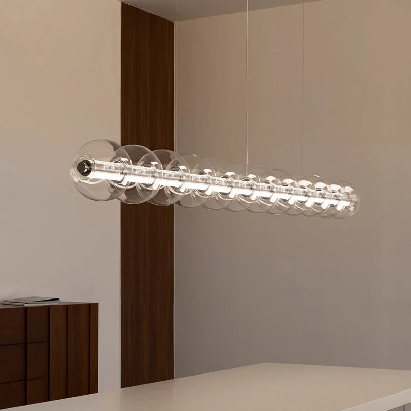 Italian Glass Bubble Pendant Light Dining Room Table Luce Sferica Glass Linear Lights Chandelier for Kitchen Island Bar Counter