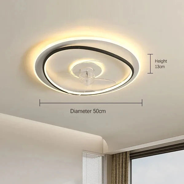 Modern LED Ceiling Fan Light Remote Dimming 6 Levels Silent Living Room lighting