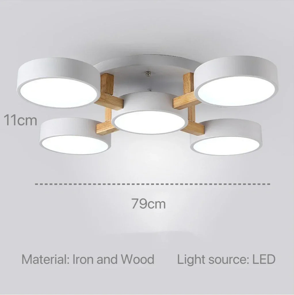 Modern Ceiling Lamp Bedroom Minimalist Wood Home Decor Lighting Fixtures
