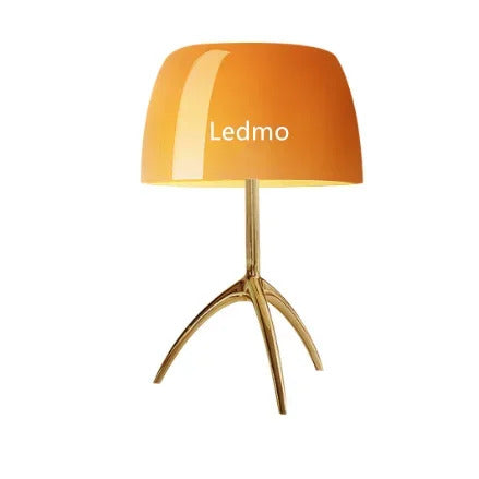Nordic modern colorful glass lampshade three legged LED desk lamp suitable for study bedroom living room