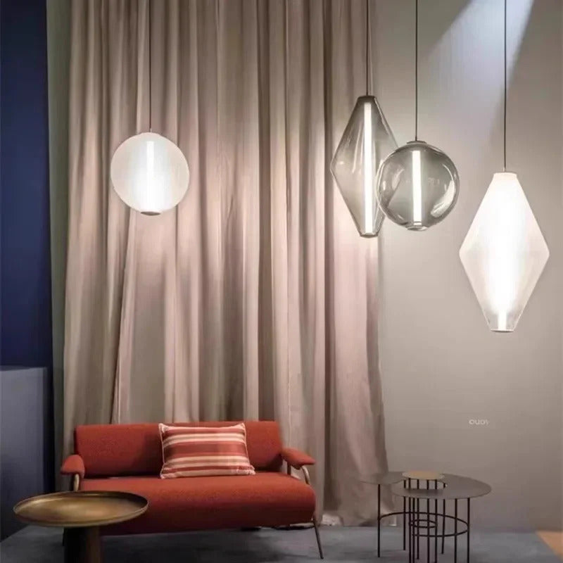 Nordic Minimalist Restaurant  LED Pendant Light Modern Designer Glass Pendant Light