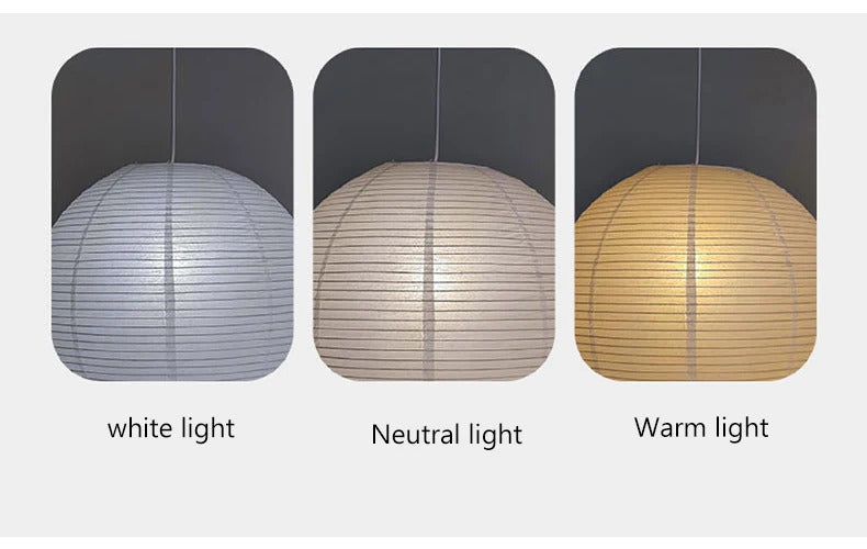 Nordic Wabi Sabi Wind Rice Paper Led Pendant Lights Living Room Bedroom Corner Chandelier