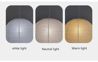 Nordic Wabi Sabi Wind Rice Paper Led Pendant Lights Living Room Bedroom Corner Chandelier