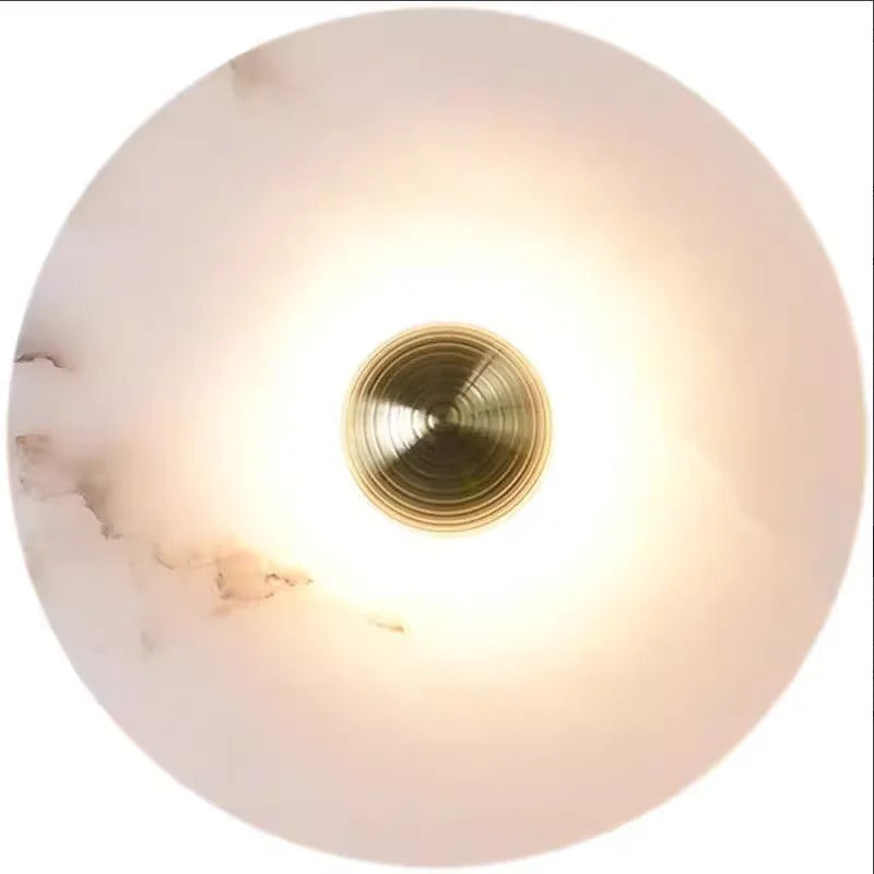 MEDIAN Wall Lamp Round Shape Gold Natural marble LED Wall sconce lighting