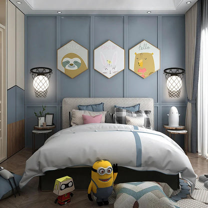 Basketball Wall Light Children boys Bedroom Wall Lamp Kids study Loft Sconce Light