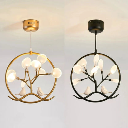 Hand-made wood pendant lamp home decoration E27 cage pendant light