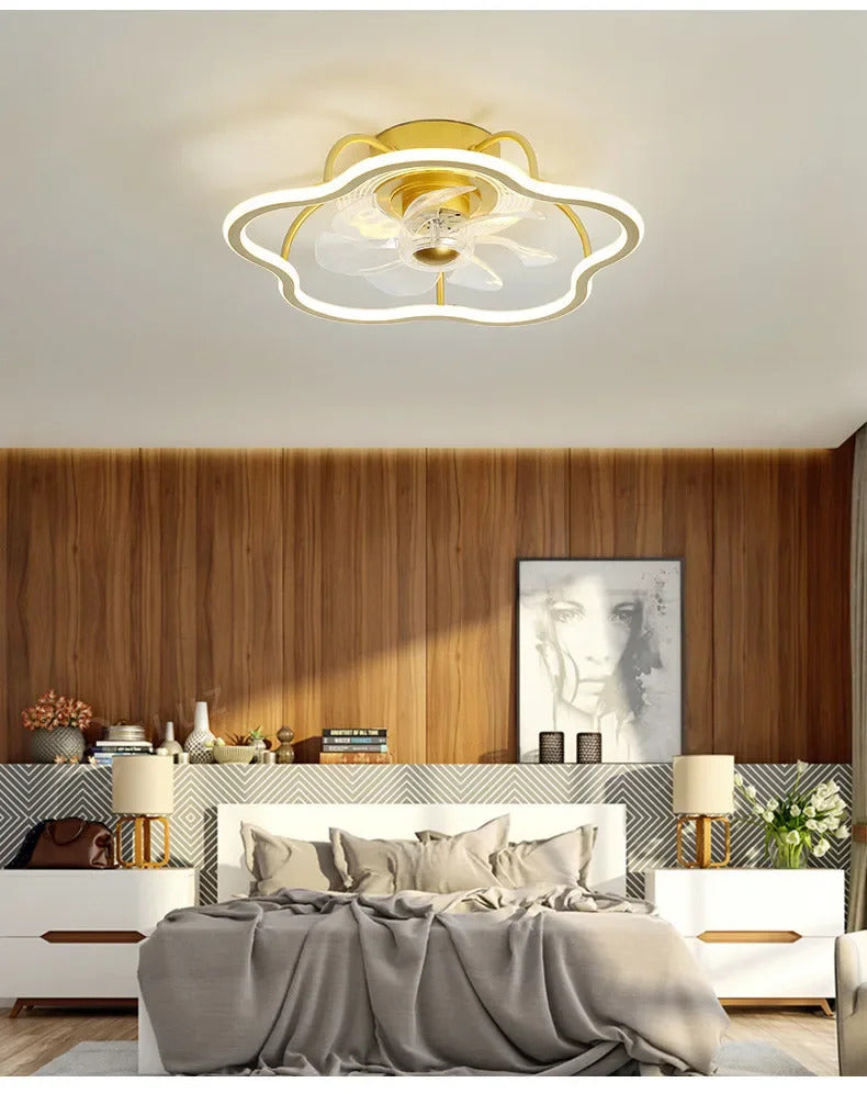 Modern simple LED Ceiling Fan Lamp with remote control Dining Room Bedroom Indoor lighting