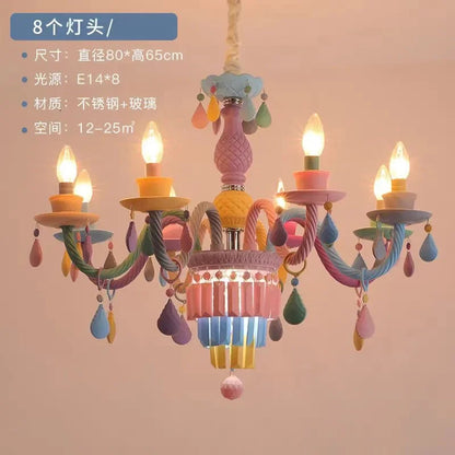 European Children rainbow chandelier Bedroom Princess room kawaii light