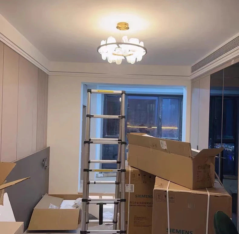 Modern Luxury crystals Ring Chandelier Italian designer glass golden pendant light