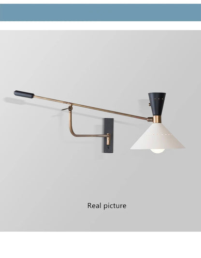 Danish design swing Arm wall light American Long Arm Adjustable Sconce Lamp