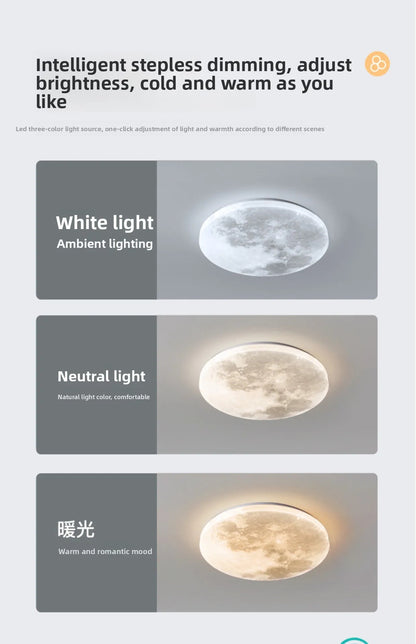 Lunar LED Ceiling Light Minimalist Bedroom Kitchen Balcony Decor Lighting Fixture