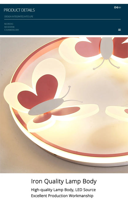 Butterfly ceiling lamp Children Room Indoor bedroom lamp