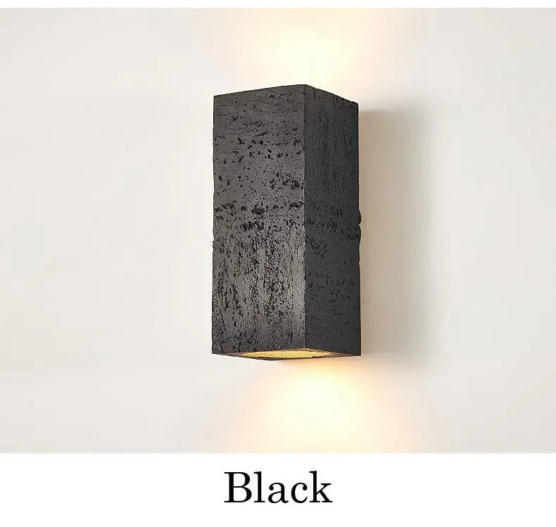 Nordic cave stone wall lamp Square outdoor cement Wall Lamp LED Sconce