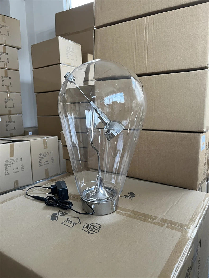 Italian Vintage Dimmable Table Lamp Rotary Glass Desk Light