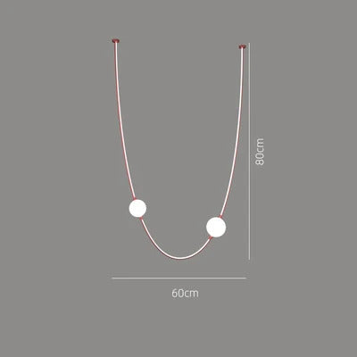 Postmodern glass ball chandelier nordic led curve light Dimmable staircase lamp