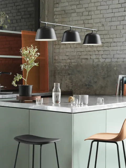 Danish designer Ambit rail pendant lamp Nordic black 3 heads long chandelier