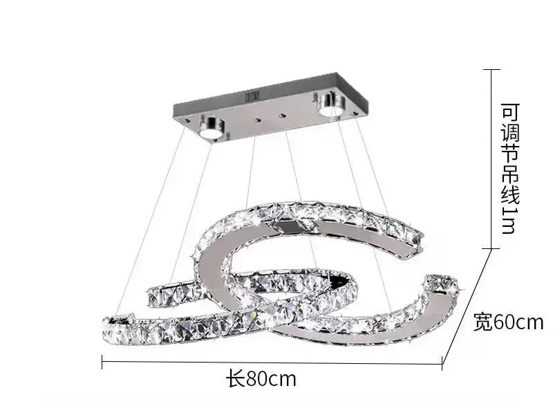 Modern Crystal Chandelier Simple Dining Room Chandelier Home Decoration hanging light fixtures